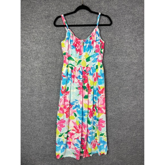 Old Navy Dresses & Skirts - NEW Old Navy Midi Dress Womens Medium Multi Color New Floral Smocked Strappy